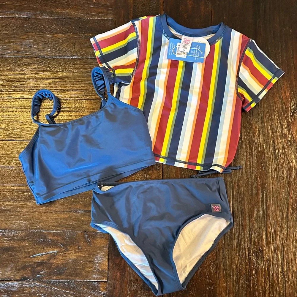 Ruffle Butts Three Swimsuit Sets Bundle- Size 14 - Picture 2 of 12